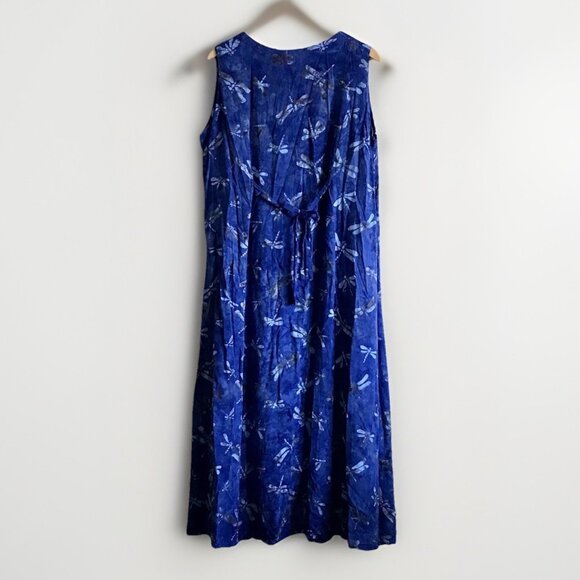 HIBISCUS COLLECTION HAWAII Dress Dragonfly Print Sleeveless Blue Size XL - Picture 2 of 8